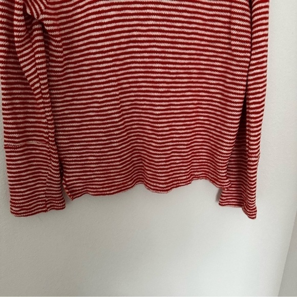 SUNDRY Love Embroidery Sweater Striped Knit Pullover Red White Size 1 Small - Picture 7 of 12